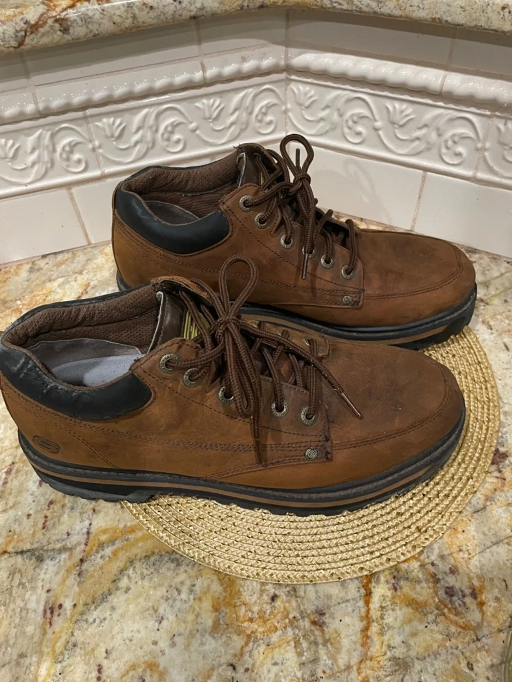 Skechers Brown Lace-Up Men's Work shoe size 13